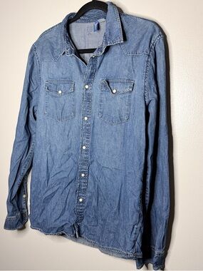 Divided Blue Denim Button-Down Shirt